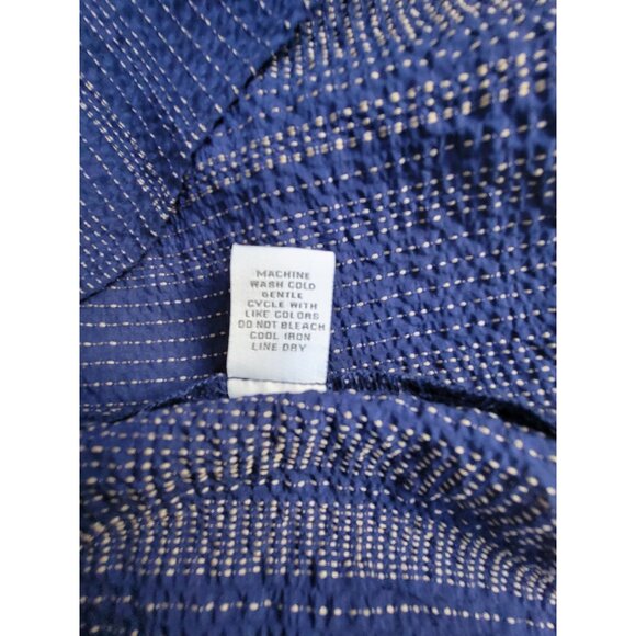 Habitat Womens XL Blue Lace-Up Sleeve Blouse Top Oversized Pocket Lagenlook NWOT - Picture 5 of 10